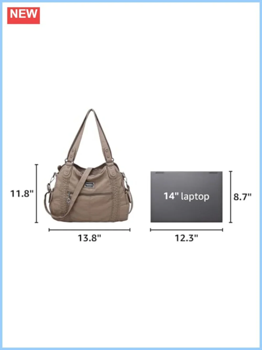 Soft PU Leather Hobo Shoulder Bag Large Crossbody Tote Purse